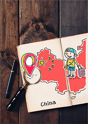 편집이미지 남자 여행 돋보기 한명 성인 목재 책 펜 캐리어 중국 오성홍기 나무바닥 위치 이미지편집 AI파일 나무 1 아시아 재료 바닥 사람 필기구 여행가방 국기 파일형식 벡터