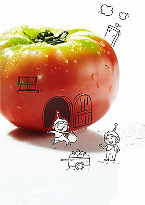 편집이미지 남자 토마토 주택 사람 두명 수레 자루 난쟁이 이미지편집 AI파일 채소 건물 카트 파일형식 벡터