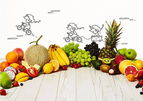 편집이미지 남자 토마토 과일 포도 바나나 사람 세명 자전거 수레 사과 멜론 자몽 파인애플 청포도 망고 아보카도 난쟁이 용과 망고스틴 이미지편집 AI파일 채소 바이크 카트 열대과일 파일형식 벡터