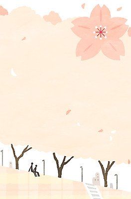 PSD 꽃 일러스트 프레임 사람모양 봄 벚꽃 도시 프레임일러스트 국내일러스트 모양 식물 계절 파일형식