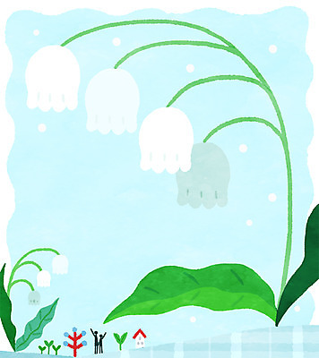 PSD 꽃 일러스트 하늘 사람모양 은방울꽃 국내일러스트 모양 식물 파일형식