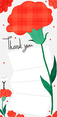 PSD 꽃 일러스트 프레임 사람모양 감사카드 편지 카네이션 감사 프레임일러스트 국내일러스트 모양 식물 감정 카드_감사 파일형식