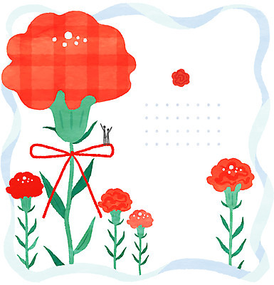 PSD 꽃 리본 일러스트 프레임 사람모양 편지 카네이션 감사 프레임일러스트 국내일러스트 모양 식물 감정 파일형식