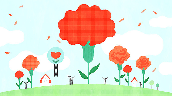 PSD 꽃 일러스트 사람모양 마을 하트 카네이션 감사 동산 국내일러스트 모양 식물 감정 파일형식