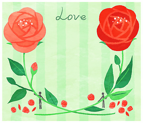 PSD 꽃 일러스트 프레임 사람모양 장미 편지지 프레임일러스트 국내일러스트 모양 식물 편지 파일형식