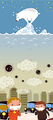 여자 남자 별 도로 바다 일러스트 자동차 성인 두명 건물 환경 도시 환경오염 오염 북극곰 빙하 지구온난화 스모그 유해물질 황사 미세먼지 국내일러스트 AI파일 자연요소 건축물 길 육상교통 컨셉 곰 교통시설 사람 먼지 기후변화 파일형식 벡터