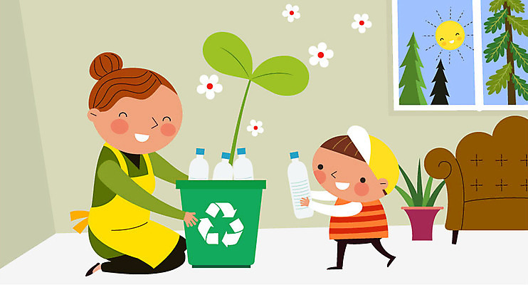 나무 여자 교육 남자 꽃 화분 아들 어린이 일러스트 가족 엄마 실내 성인 두명 소파 태양 새싹 자연보호 환경 그린캠페인 쓰레기 에코 분리수거 페트병 그린슈머 국내일러스트 AI파일 자연요소 식물 캠페인 의자 관계 자연 사람 내부 보호 병_담는 파일형식 벡터