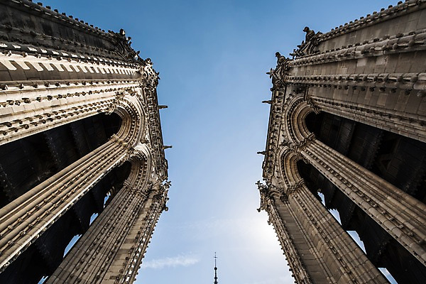 포토 JPG 주간 유럽 로우앵글 하늘 사람없음 야외 건물 성당 프랑스 파리_프랑스 종탑 노트르담 국내포토 자연요소 건축물 나라 뷰포인트 종교건축 탑 파일형식