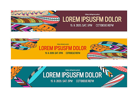 템플릿 배너 배너템플릿 가로배너 무늬 패턴 사각프레임 사람없음 컬러풀 현수막 깃털 젠탱글 배너세트 AI파일 컬러 프레임 가로 세트 사각형 파일형식 벡터