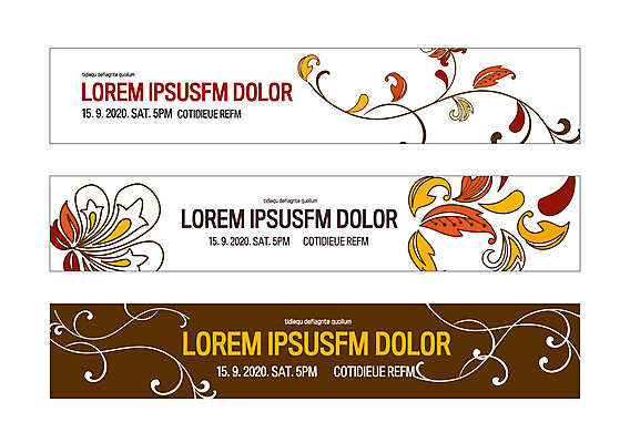 템플릿 배너 배너템플릿 가로배너 잎 패턴 사각프레임 사람없음 사각형 현수막 당초문 배너세트 AI파일 도형 식물 문양 무늬 프레임 가로 세트 파일형식 벡터