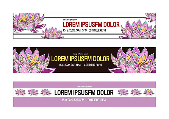 템플릿 배너 배너템플릿 가로배너 꽃무늬 패턴 사각프레임 연꽃 사람없음 현수막 젠탱글 배너세트 AI파일 꽃 무늬 프레임 가로 세트 사각형 파일형식 벡터