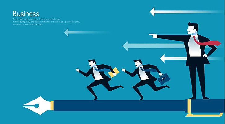 전신 남자 화살표 일러스트 CEO 성인 세명 달리기 펜 가리킴 직장인 비즈니스맨 출발 문서 국내일러스트 AI파일 직업 컨셉 비즈니스 모션 사람 손짓 필기구 파일형식 벡터