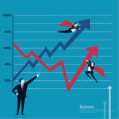 전신 남자 화살표 일러스트 CEO 그래프 성인 세명 가리킴 직장인 비즈니스맨 주식 상승 주가상승 국내일러스트 AI파일 직업 컨셉 비즈니스 사람 손짓 금융 파일형식 벡터
