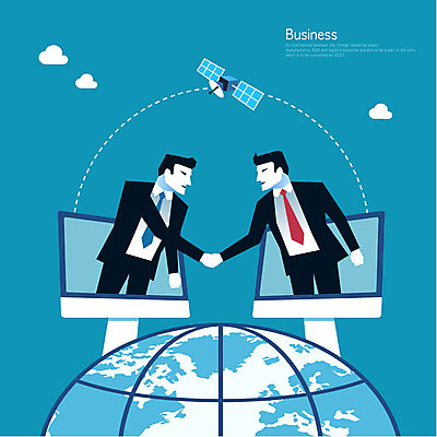 구름 남자 지구 일러스트 CEO 악수 상반신 성인 두명 컴퓨터 글로벌 인공위성 직장인 비즈니스맨 계약 국내일러스트 AI파일 자연요소 직업 비즈니스 통신 사람 손짓 전자제품 파일형식 벡터