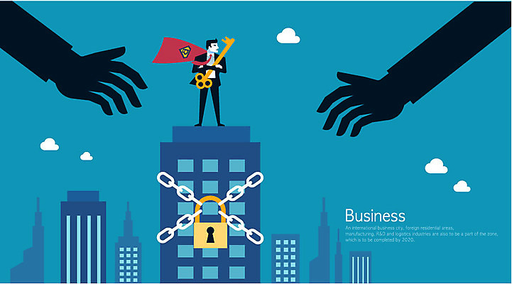 전신 손 남자 일러스트 회사 비즈니스 CEO 열쇠 빌딩 성인 신체부위 세명 직장인 비즈니스맨 보안 슈퍼맨 해커 국내일러스트 AI파일 직업 안전 사람 건물 범죄 영웅 파일형식 벡터