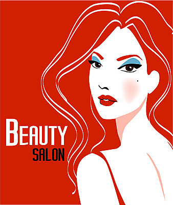 여자 일러스트 관리 한명 상반신 성인 빨간색 뷰티 스타일 국내일러스트 AI파일 1 컬러 사람 파일형식 벡터