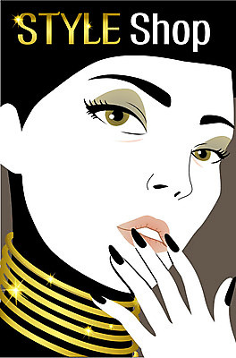 여자 일러스트 목걸이 관리 한명 상반신 성인 반짝임 화장 뷰티 스타일 국내일러스트 AI파일 1 장신구 모션 사람 파일형식 벡터