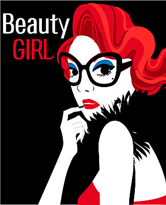 여자 안경 일러스트 관리 한명 상반신 성인 화장 뷰티 스타일 국내일러스트 AI파일 1 잡화 사람 파일형식 벡터