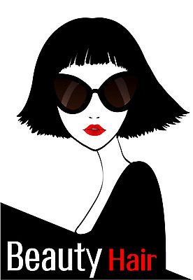 헤어스타일 여자 일러스트 관리 한명 상반신 성인 선글라스 뷰티 스타일 국내일러스트 AI파일 1 안경 사람 파일형식 벡터