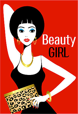 여자 일러스트 장신구 관리 한명 상반신 성인 뷰티 금색 호피 스타일 국내일러스트 AI파일 1 컬러 무늬 사람 파일형식 벡터