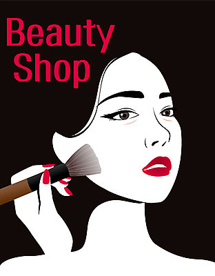 여자 일러스트 관리 한명 상반신 성인 화장 뷰티 볼터치 메이크업브러쉬 스타일 국내일러스트 AI파일 1 사람 붓 파일형식 벡터