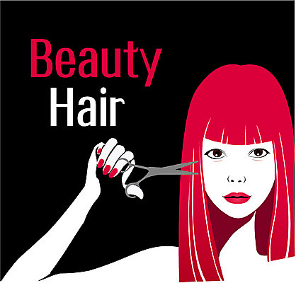 헤어스타일 여자 일러스트 가위 관리 한명 상반신 성인 뷰티 미용실 스타일 국내일러스트 AI파일 1 문구용품 사람 뷰티샵 파일형식 벡터