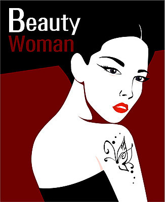 여자 일러스트 관리 한명 상반신 성인 뷰티 문신 스타일 국내일러스트 AI파일 1 사람 파일형식 벡터