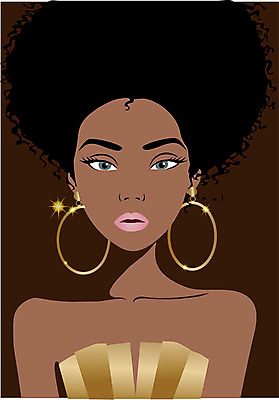 여자 일러스트 장신구 관리 한명 상반신 성인 뷰티 금색 스타일 국내일러스트 AI파일 1 컬러 사람 파일형식 벡터