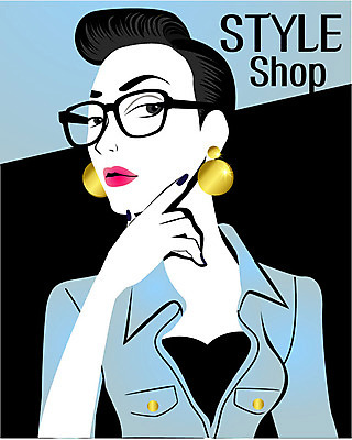 여자 안경 일러스트 장신구 관리 한명 상반신 성인 뷰티 귀걸이 스타일 국내일러스트 AI파일 1 잡화 사람 파일형식 벡터