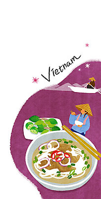 PSD 여자 남자 여행 일러스트 상반신 성인 두명 동남아시아 베트남 동남아여행 동남아음식 쌀국수 선박 국내일러스트 아시아 음식 해외여행 수상교통 사람 국수 베트남음식 파일형식