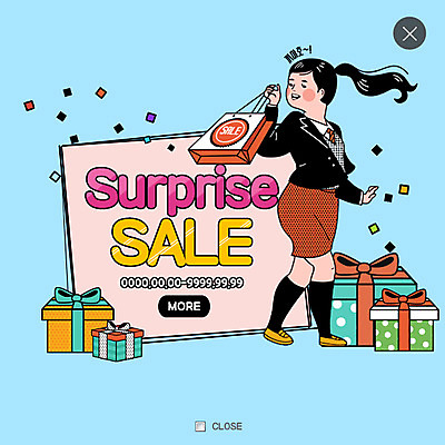 PSD 템플릿 여자 교복 웹템플릿 청소년 팝업 웹팝업 한명 선물상자 쇼핑백 세일 서프라이즈 레이어팝업 이미지템플릿 1 옷 컨셉 가방 선물 사람 상자 파일형식