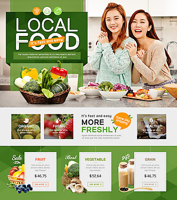 PSD 템플릿 여자 웹템플릿 채소 과일 곡류 이벤트페이지 이벤트 20대 성인 두명 한국인 성인여자만 이미지템플릿 사람 동양인 청년 페이지 여자만 성인만 파일형식
