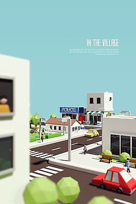 PSD 나무 편집이미지 도로 자동차 빌딩 건물 그래픽 3D 마을 도시 횡단보도 군중 디지털합성 가로수 아이소메트릭 경찰서 폴리곤 편집3D 식물 건축물 길 육상교통 교통시설 사람 보행로 경찰 파일형식