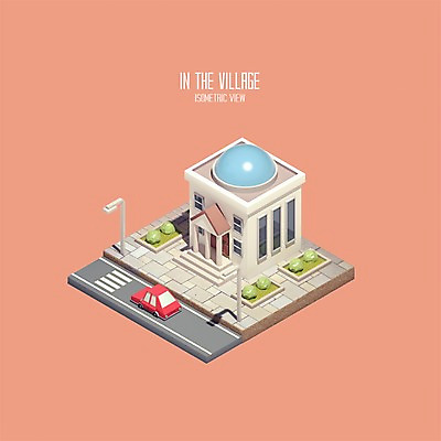 PSD 편집이미지 건축물 도로 가로등 자동차 사람없음 그래픽 3D 디지털합성 법원 아이소메트릭 폴리곤 편집3D 공공시설 건축 길 육상교통 교통시설 파일형식