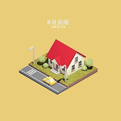 PSD 나무 편집이미지 건축물 가로등 자동차 주택 사람없음 그래픽 3D 디지털합성 아이소메트릭 폴리곤 편집3D 식물 공공시설 건축 육상교통 건물 파일형식