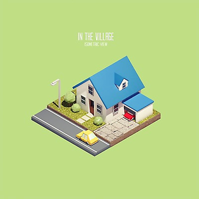 PSD 나무 편집이미지 건축물 가로등 자동차 주택 사람없음 그래픽 3D 디지털합성 아이소메트릭 폴리곤 편집3D 식물 공공시설 건축 육상교통 건물 파일형식