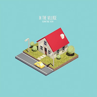 PSD 나무 편집이미지 건축물 가로등 자동차 주택 사람없음 그래픽 3D 디지털합성 아이소메트릭 폴리곤 편집3D 식물 공공시설 건축 육상교통 건물 파일형식