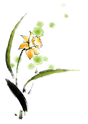 PSD 꽃 일러스트 캘리그라피 붓터치 사람없음 번짐 국내일러스트 식물 파일형식 효과