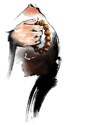 PSD 손 종교 불교 일러스트 캘리그라피 붓터치 들기 신체부위 승려 염주 국내일러스트 모션 사람 성직자 불교용품 파일형식