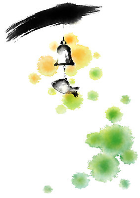 PSD 일러스트 캘리그라피 붓터치 어류 사람없음 초록색 노란색 종 번짐 국내일러스트 컬러 수중동물 파일형식 효과