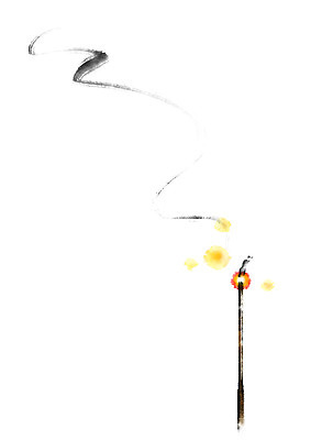 PSD 일러스트 캘리그라피 붓터치 불꽃 사람없음 연기 번짐 향 국내일러스트 불 파일형식 효과