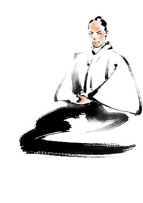 PSD 외국인 남자 일러스트 캘리그라피 붓터치 한명 상반신 성인 일본인 일본무사 국내일러스트 1 사람 동양인 인종 일본 파일형식