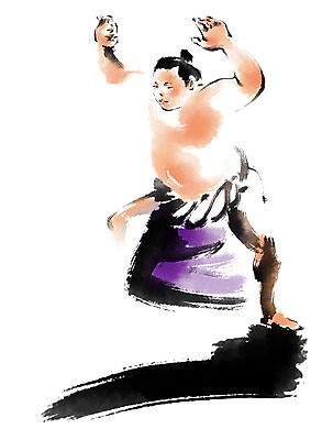 전신 PSD 외국인 남자 일러스트 캘리그라피 붓터치 한명 성인 일본인 스모 스모선수 국내일러스트 1 운동선수 사람 동양인 인종 파일형식