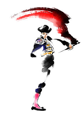 전신 PSD 남자 일러스트 캘리그라피 붓터치 한명 성인 빨간색 투우사 국내일러스트 직업 1 컬러 사람 파일형식