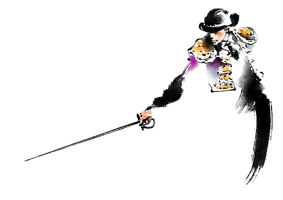 PSD 남자 일러스트 캘리그라피 붓터치 한명 들기 상반신 성인 칼 국내일러스트 1 모션 사람 파일형식