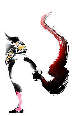 전신 PSD 남자 일러스트 캘리그라피 붓터치 한명 성인 빨간색 투우사 국내일러스트 직업 1 컬러 사람 파일형식