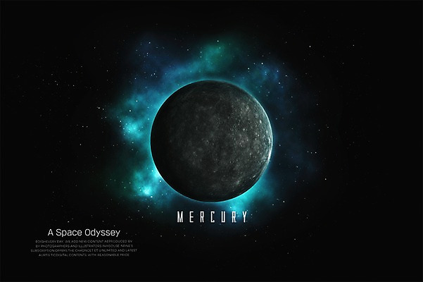 PSD 편집이미지 백그라운드 사람없음 3D 우주 행성 화려 신비 디지털합성 은하계 태양계 수성 디지털아트 이미지편집 편집3D 컨셉 파일형식