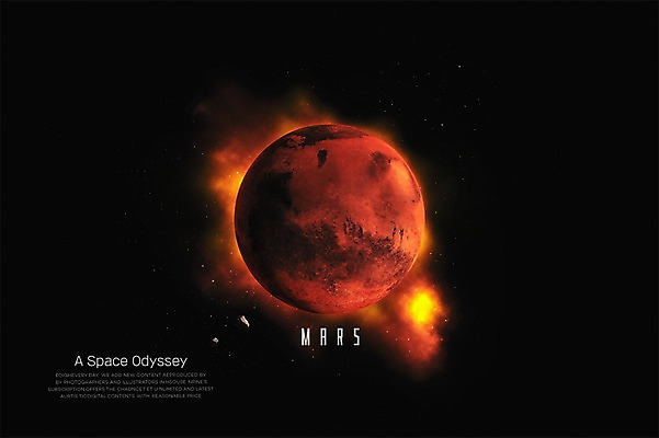 PSD 편집이미지 백그라운드 사람없음 3D 우주 행성 화려 신비 디지털합성 은하계 태양계 화성 디지털아트 이미지편집 편집3D 컨셉 파일형식