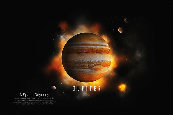 PSD 편집이미지 백그라운드 사람없음 3D 우주 행성 화려 신비 디지털합성 은하계 태양계 목성 디지털아트 이미지편집 편집3D 컨셉 파일형식
