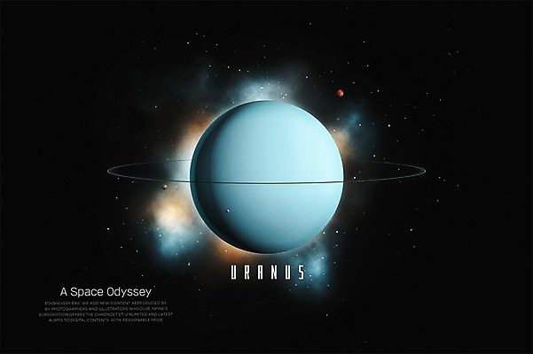 PSD 편집이미지 백그라운드 사람없음 3D 우주 행성 화려 신비 디지털합성 은하계 태양계 천왕성 디지털아트 이미지편집 편집3D 컨셉 파일형식